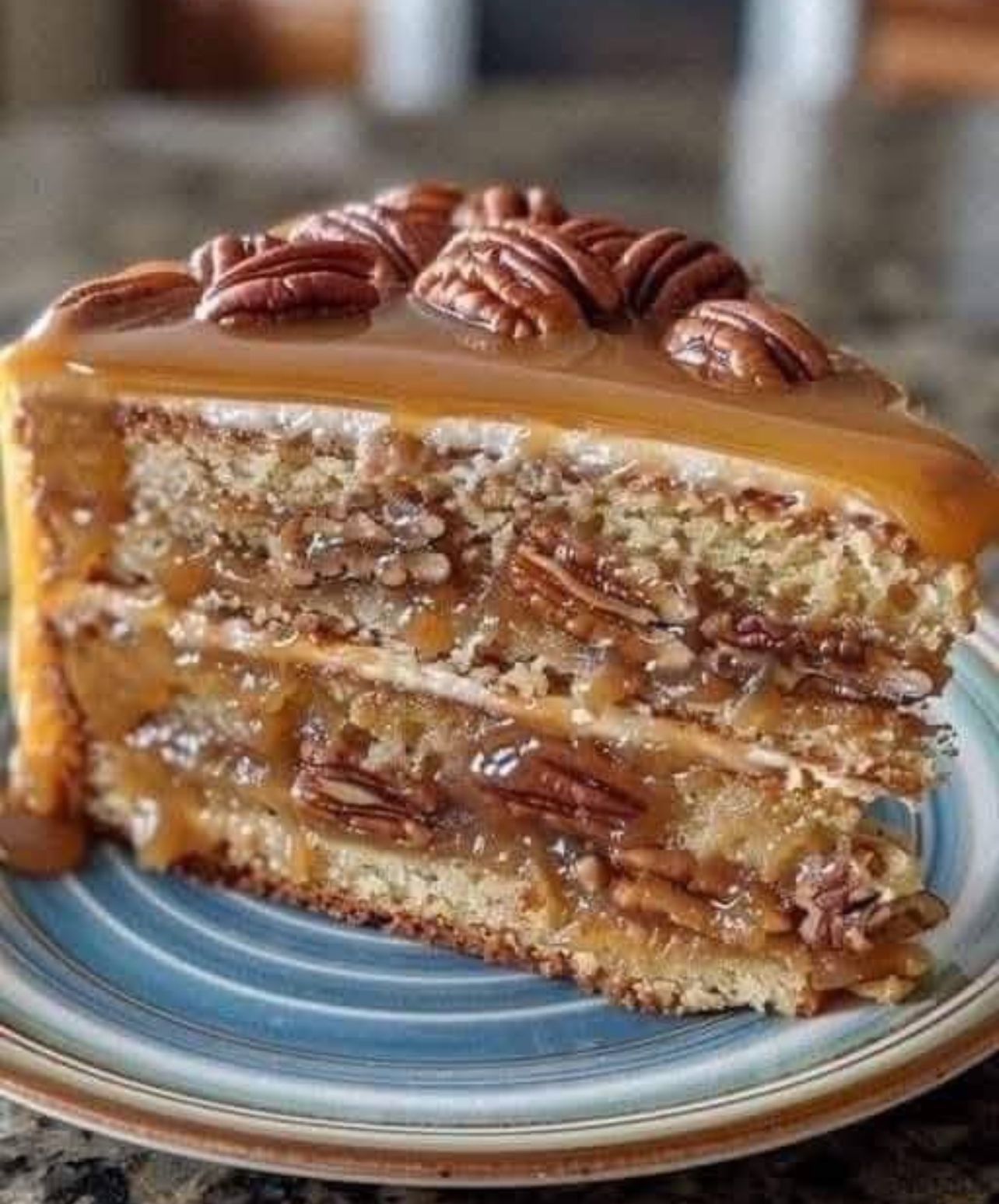 Southern Pecan Caramel Cake 