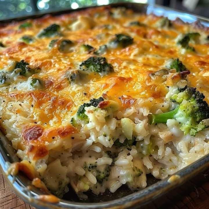 BROCCOLI, RICE, CHEESE, AND CHICKEN CASSEROLE