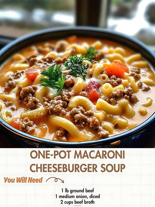 One-Pot Macaroni Cheeseburger Soup