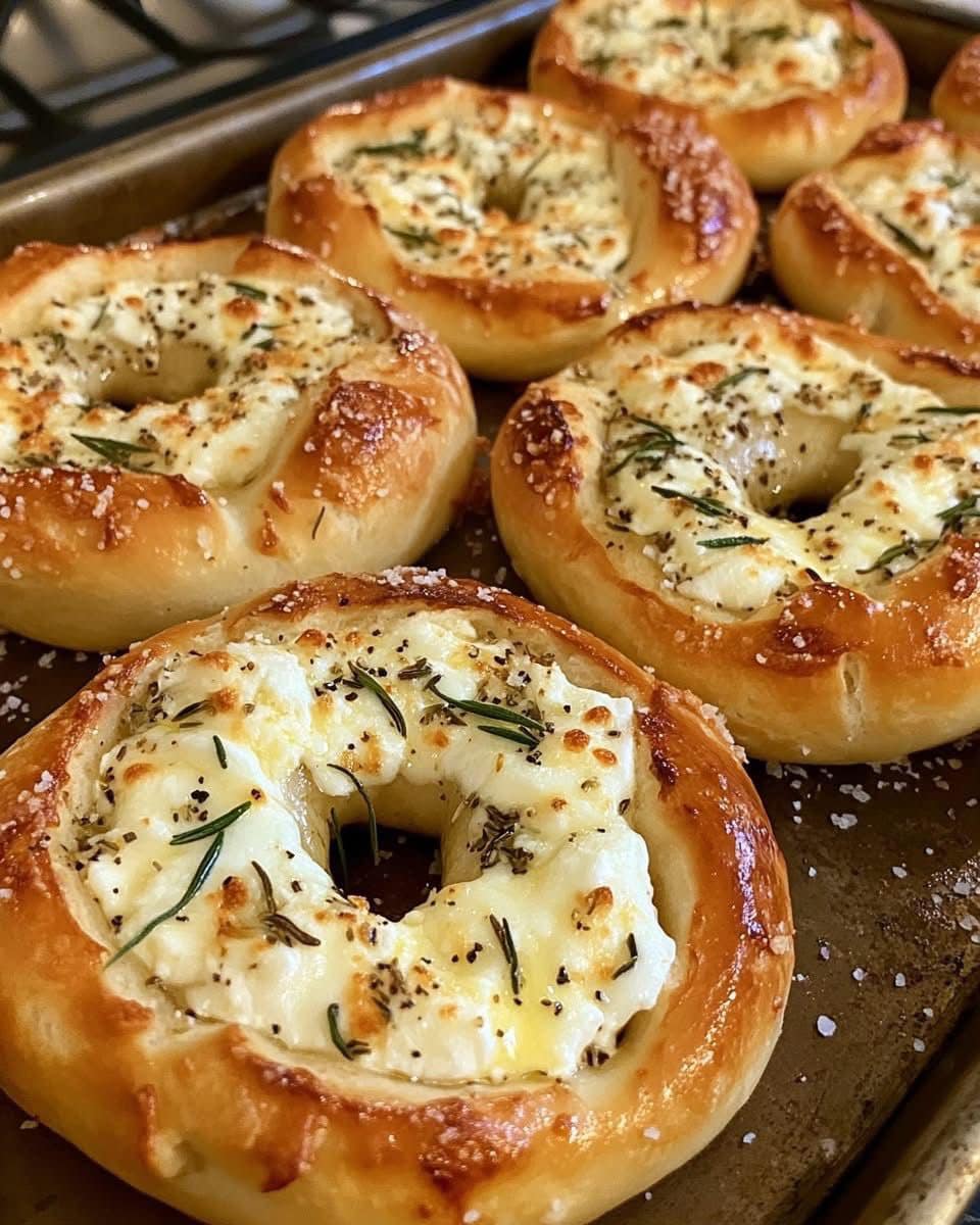 Mozzarella Stuffed Rosemary Parmesan Soft Pretzels