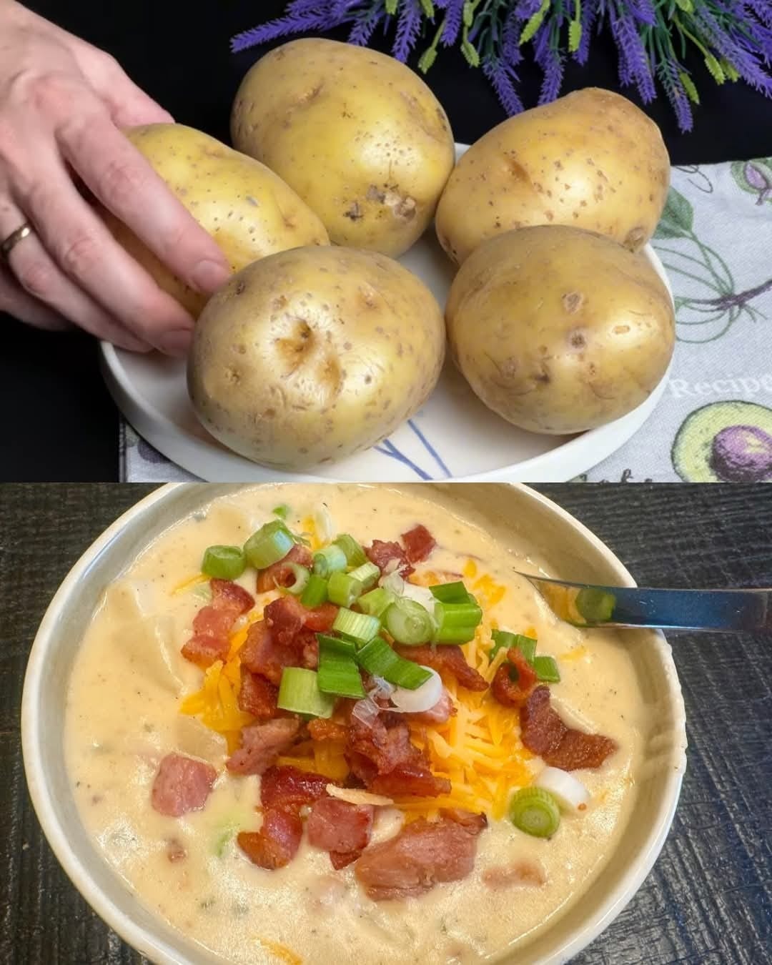 Hearty Potato Soup with Cheeseburger Sliders