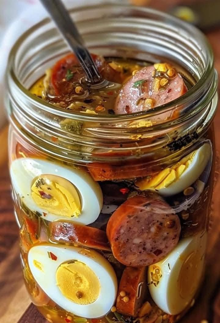 Pickled Eggs Sausage & Onions 