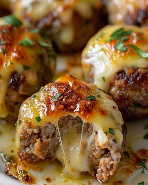 Cheesy Stuffed Meatloaf Bites