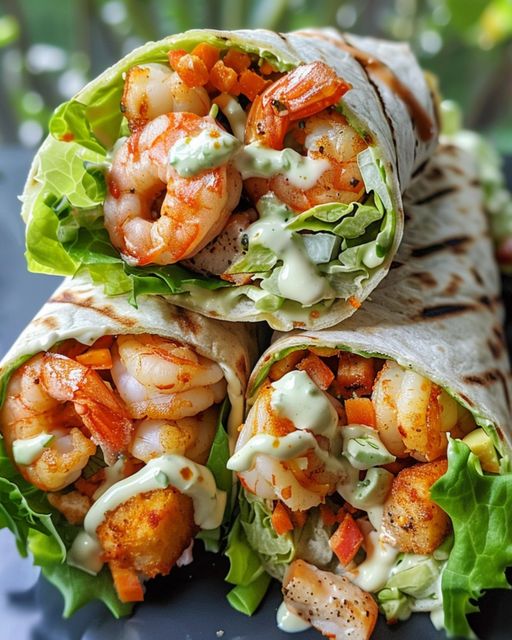 Grilled Shrimp Caesar Wraps