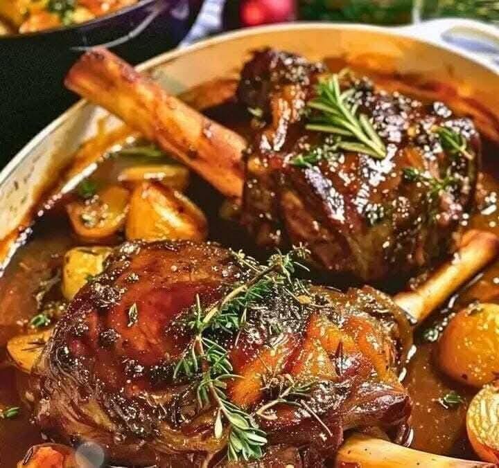 Christmas Braised Lamb Shanks with Herb Infusion