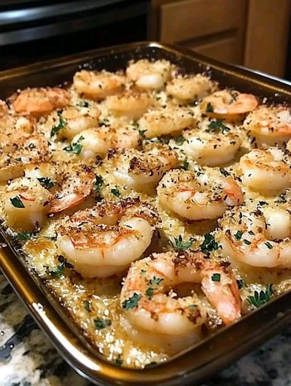 Grab some shrimp – fresh or frozen, doesn’t matter as long as they’re peeled and deveined. Whip up the recipe in a snap, pop it in the oven for 15, and you’ve got a healthy dinner that people will devour!