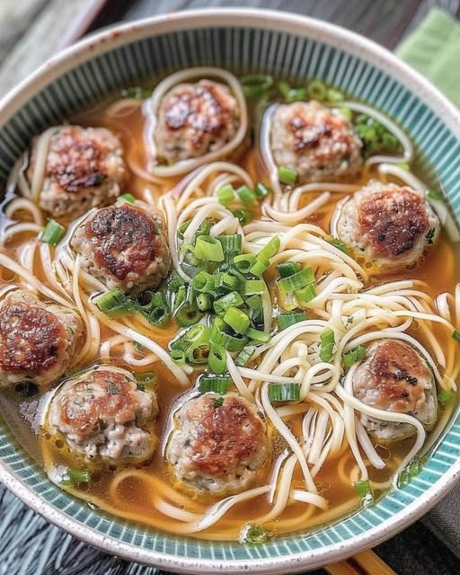 Meatballs and Noodle Soup