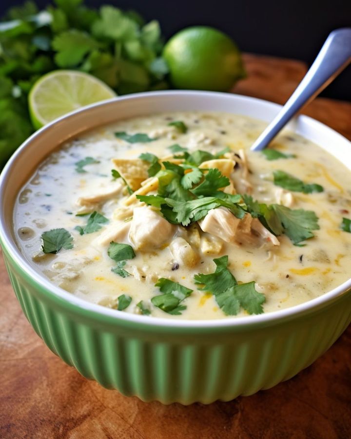 Slow Cooker Green Enchilada Chicken Soup