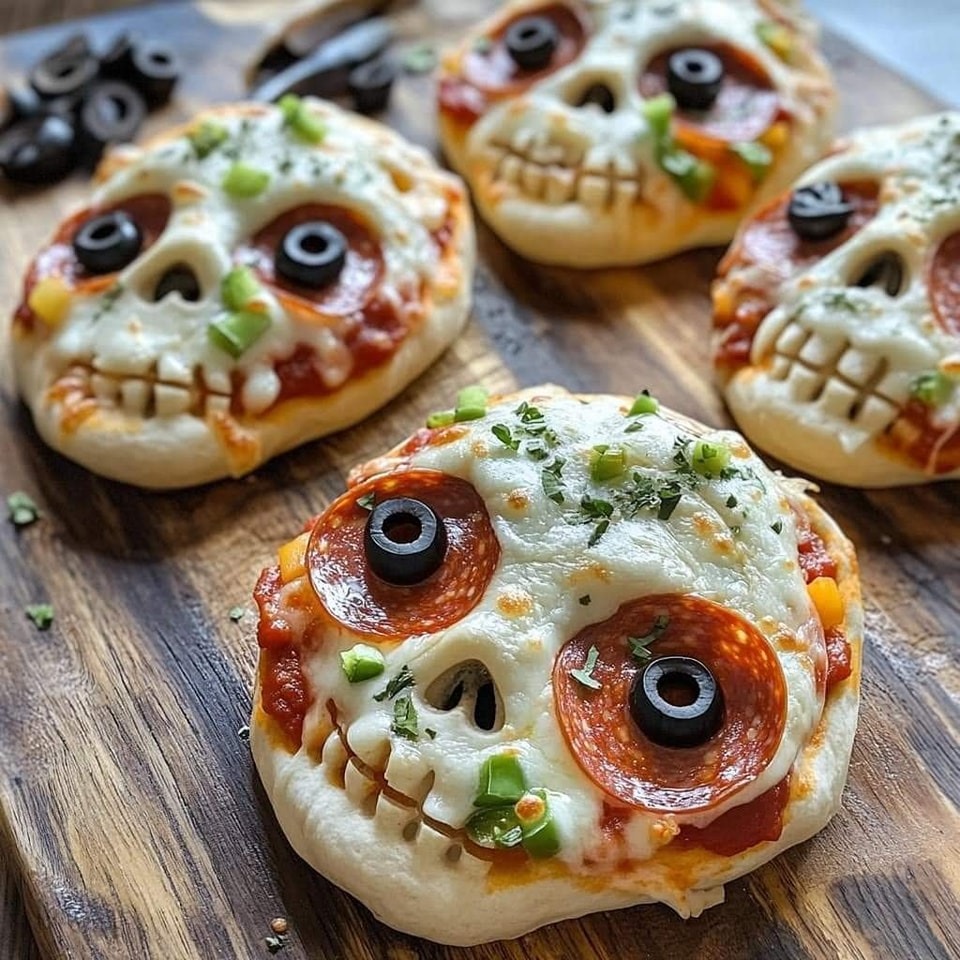 Halloween Pizza Skulls