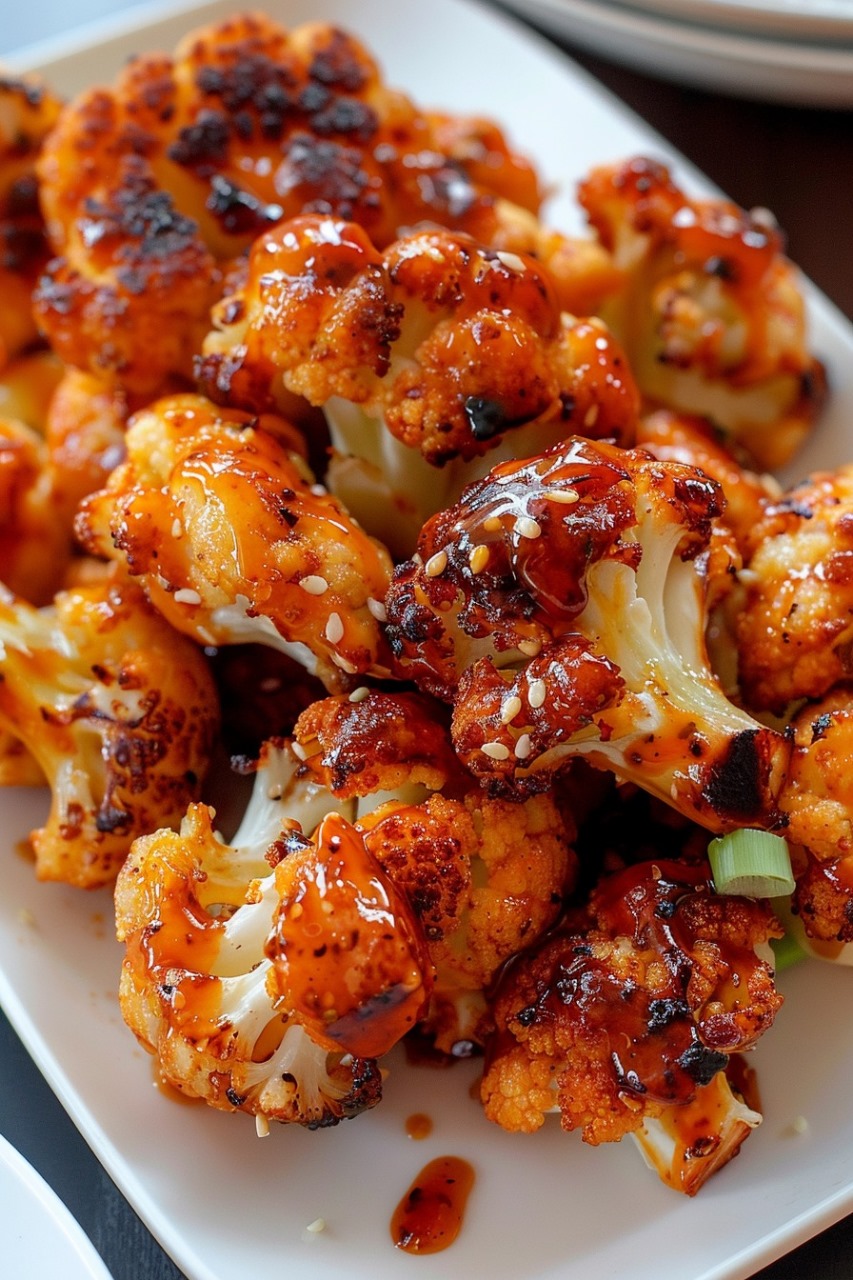 Maple Sriracha Roasted Cauliflower