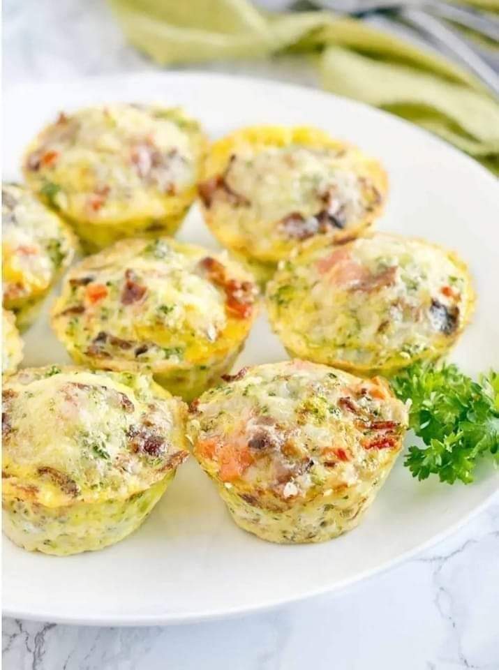 Here’s a basic recipe for vegetable and cheese egg muffins