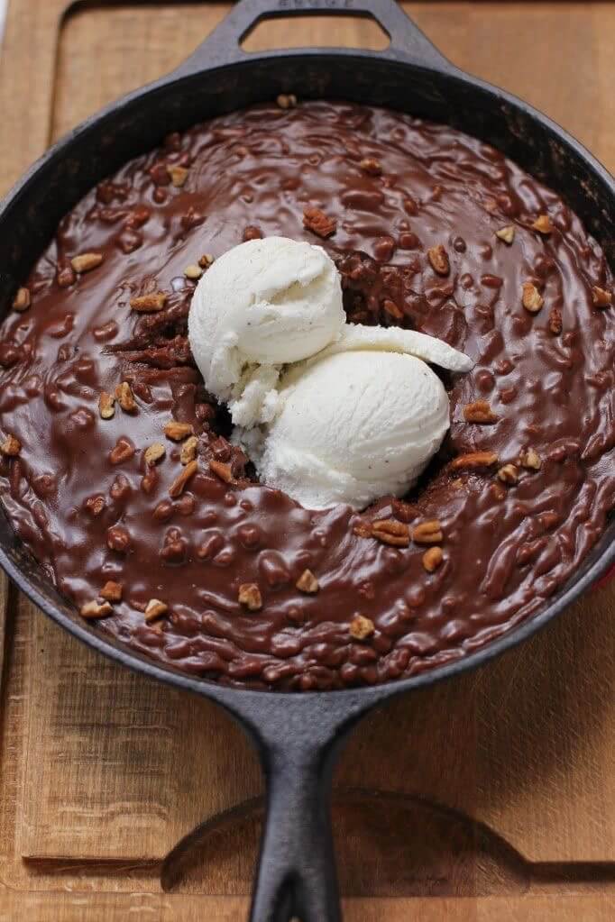 Chocolate Skillet Cake with Ice Cream