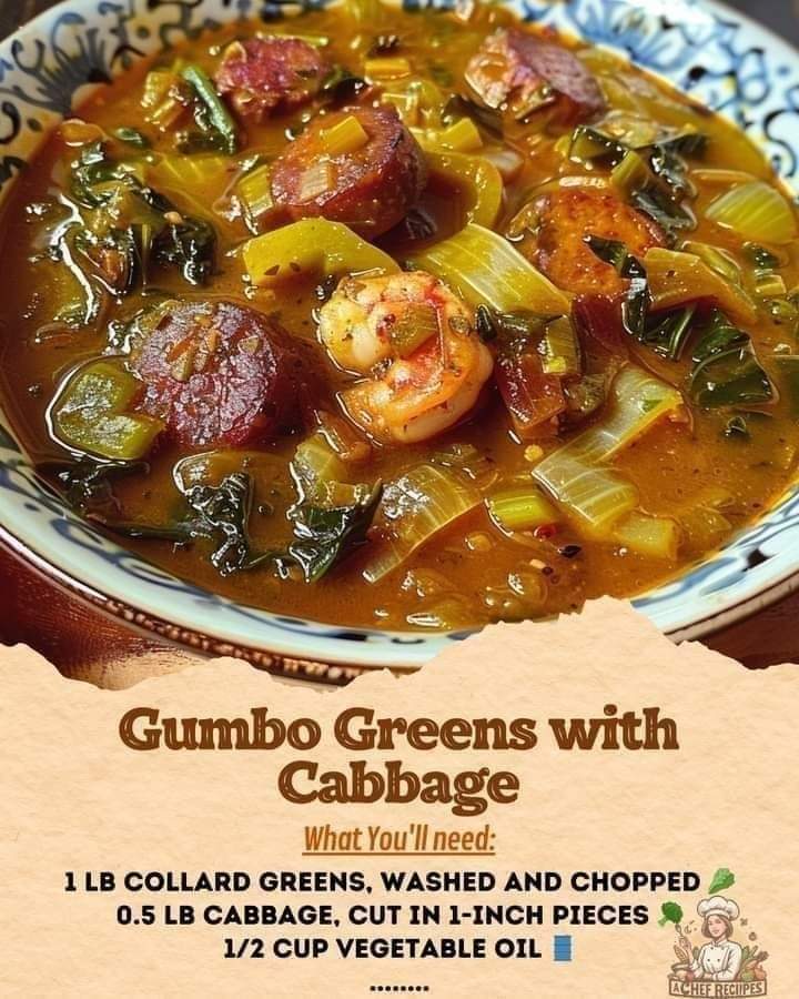 Gumbo Greens with Cabbage