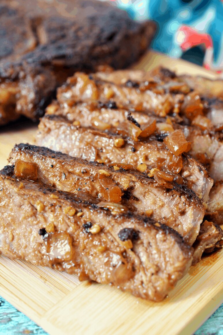 Seared Ribeye Steak With Red Wine Pan Gravy