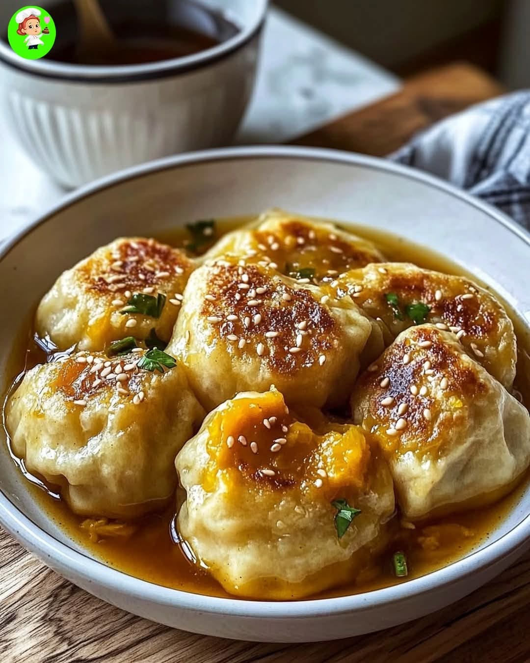 Spiced Butternut Squash Dumplings with Ginger Broth