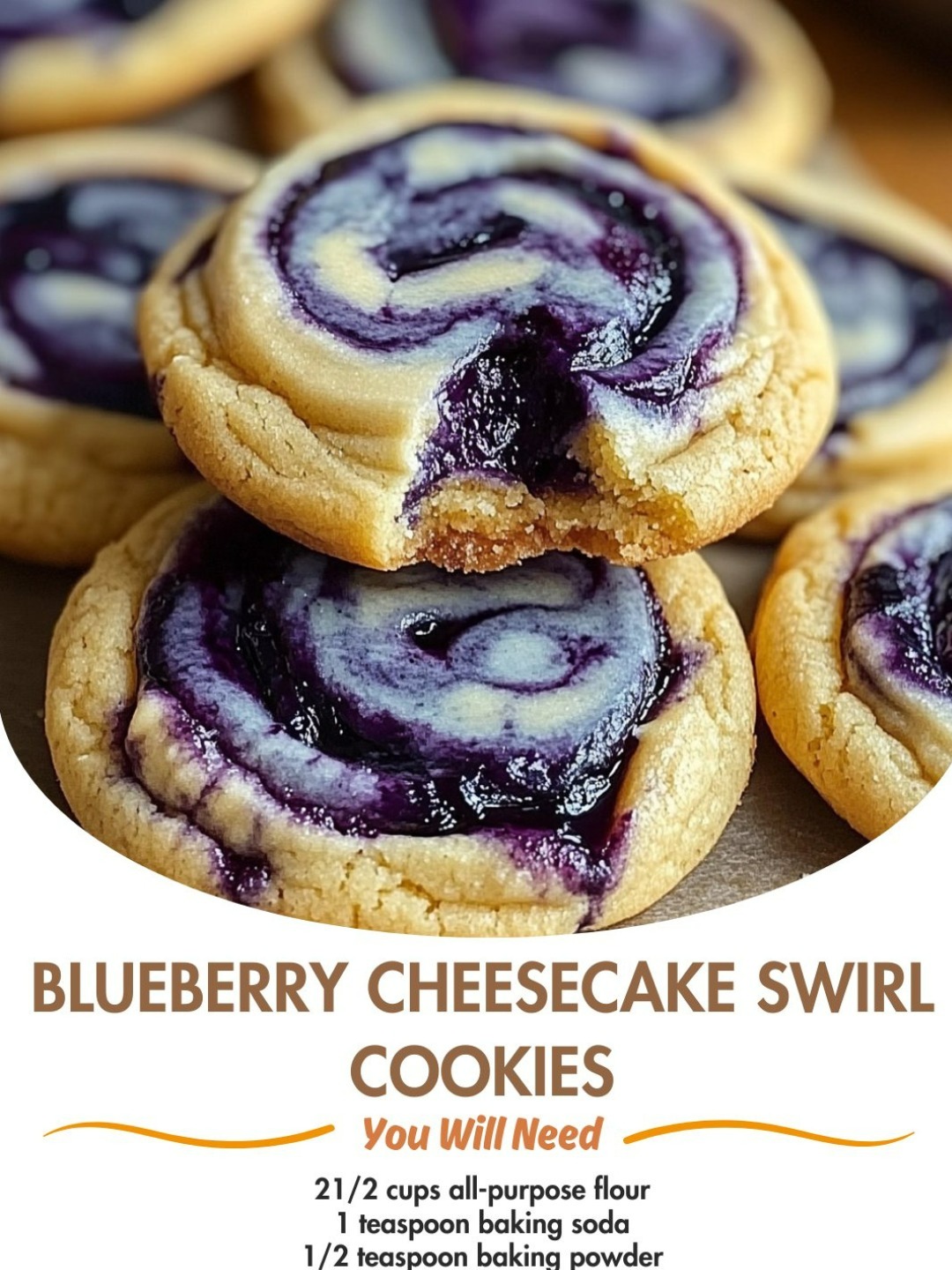 Blueberry Cheesecake Swirl Cookies