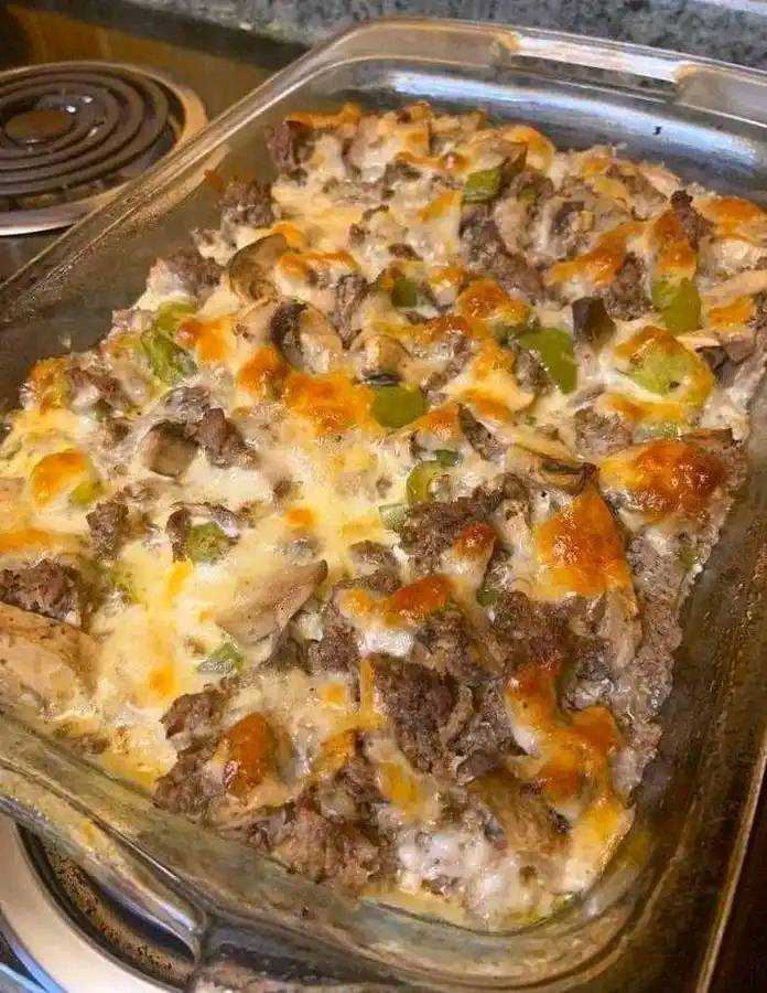 Philly Cheese Steak Casserole