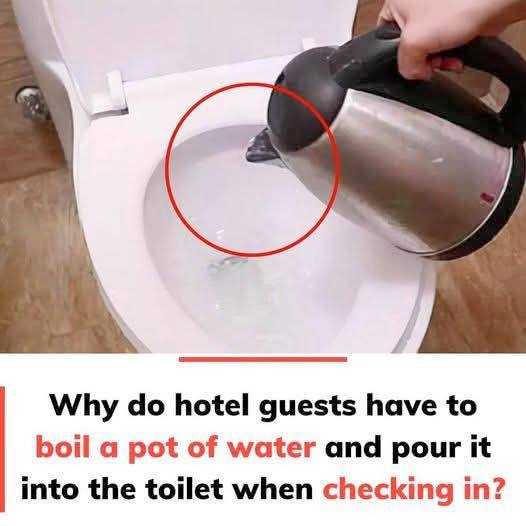 Why do hotel guests have to boil a pot of water and pour it into the toilet when checking in