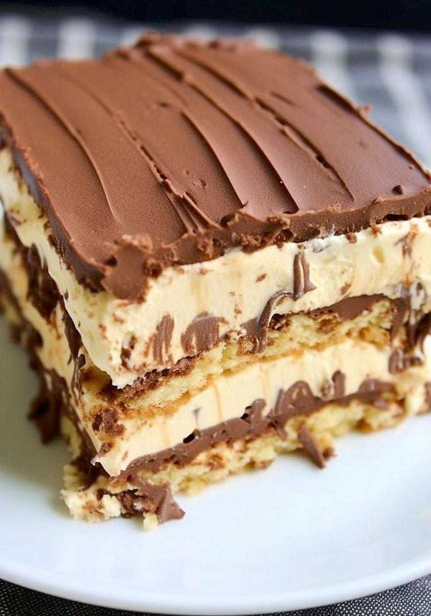 No-Bake Peanut Butter Eclair Cake