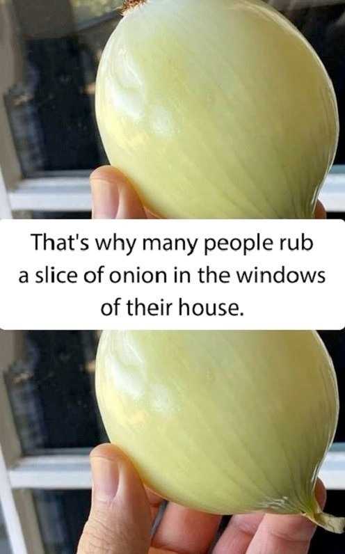  why many people rub an onion slice on the windows 