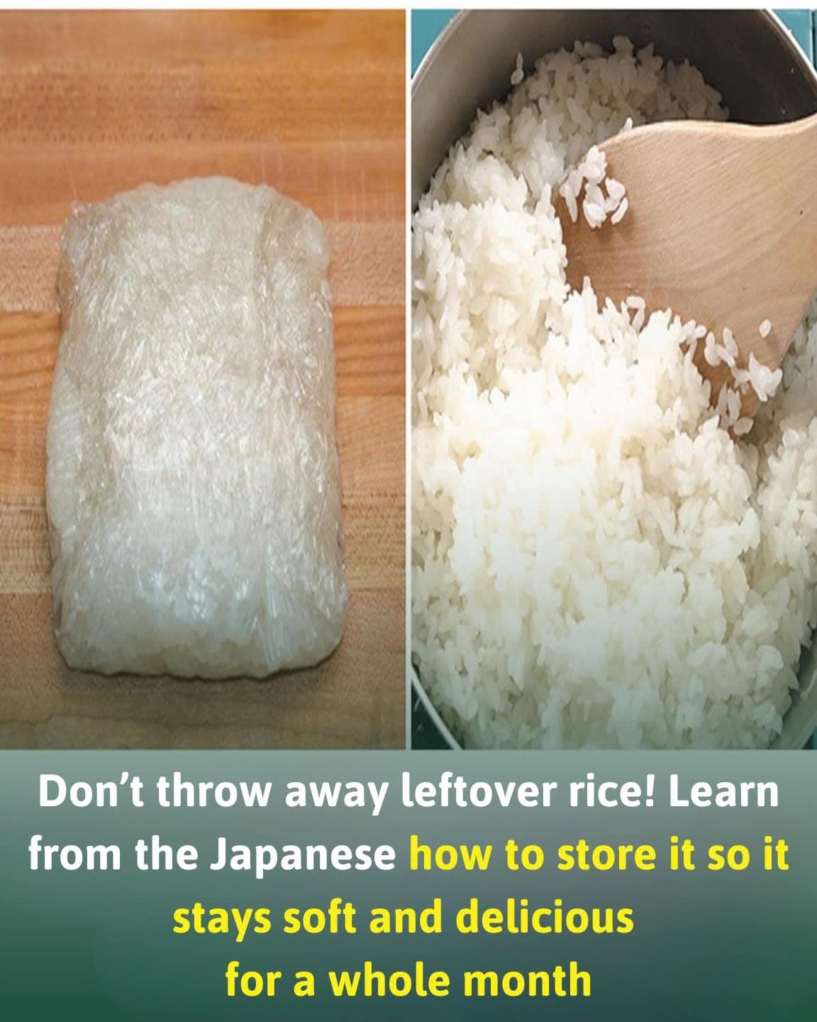 Storing leftover rice to keep it soft and tasty for an entire month