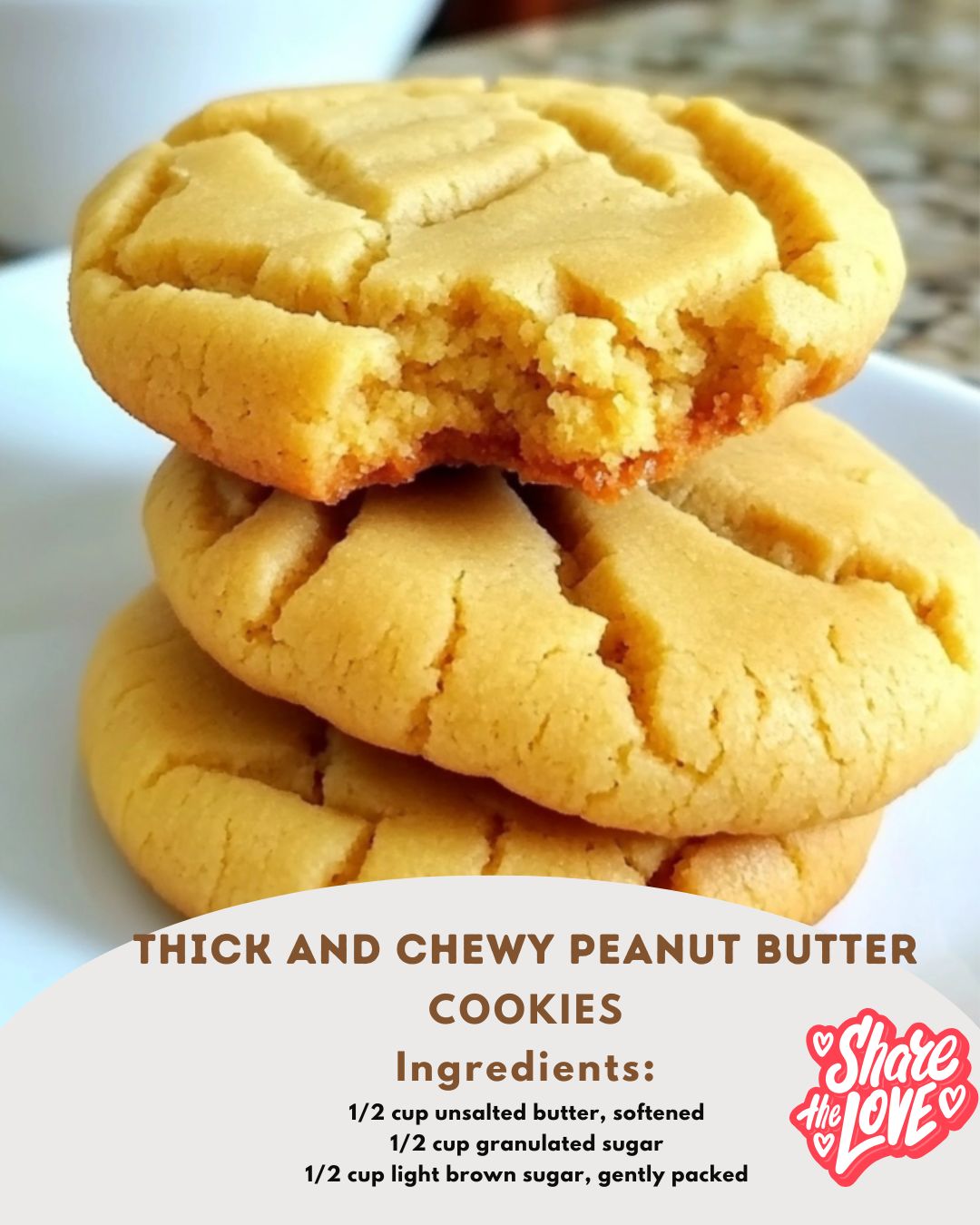 Thick and Chewy Peanut Butter Cookies