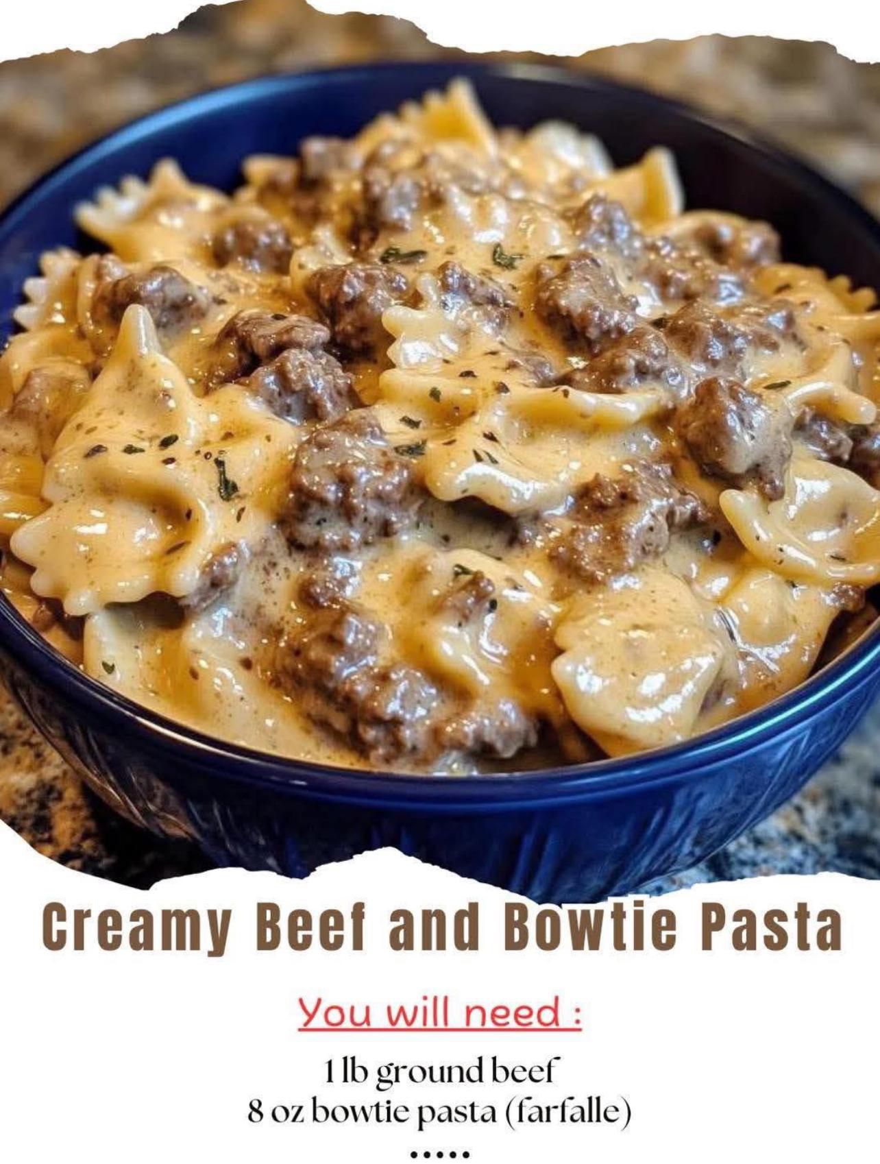 Creamy Beef and Bowtie Pasta 