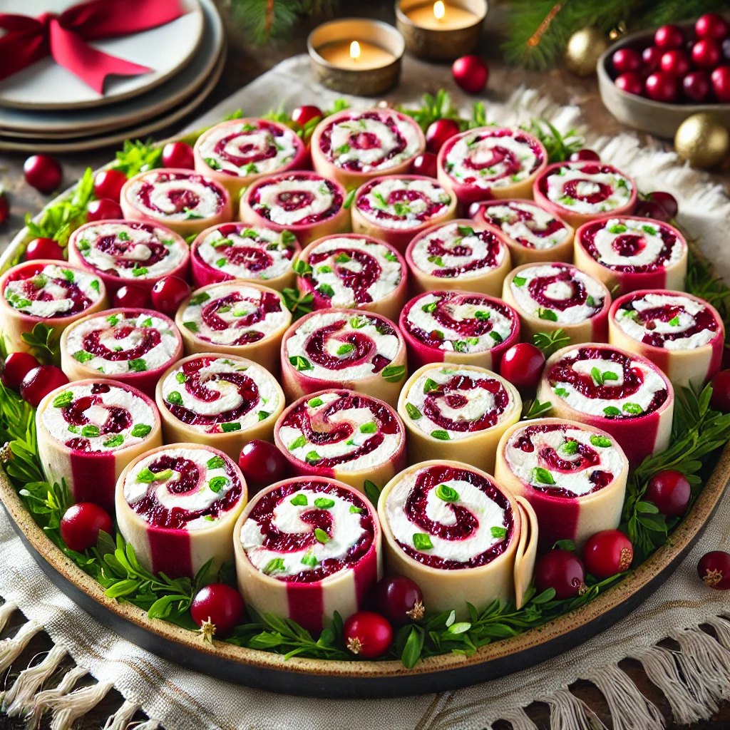 Cranberry Feta Pinwheels with Cream Cheese :