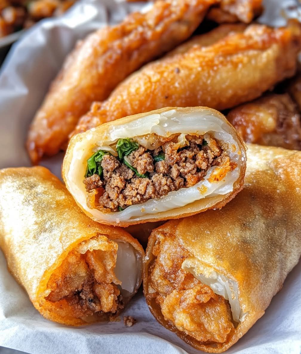 Fried Spring Rolls with Ground Beef Filling