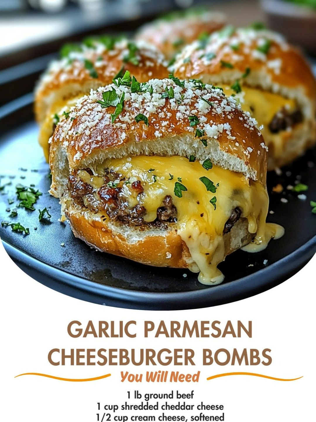 Garlic Parmesan Cheeseburger Bombs