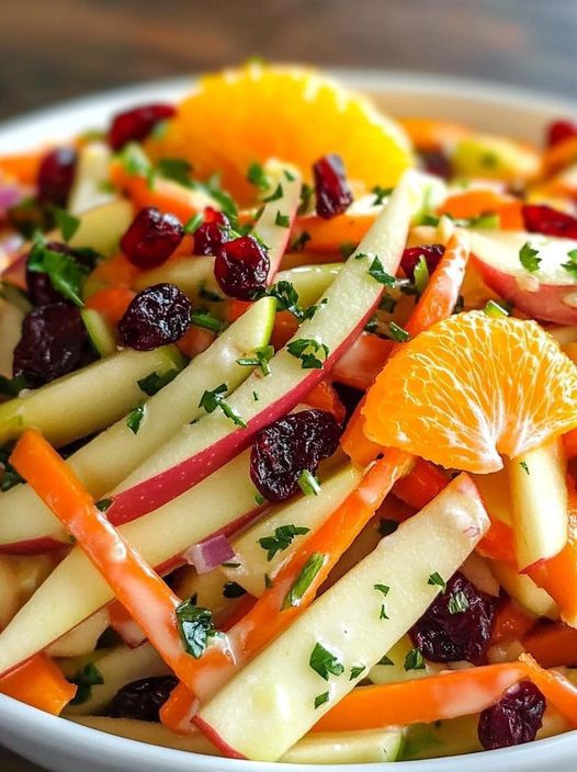 Crunchy Apple & Carrot Salad with Creamy Citrus Dressing