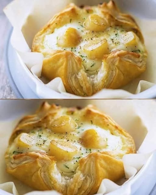 Scallop puff pastry