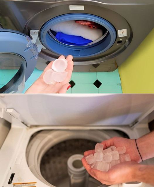 Toss three ice cubes into the washing machine; the results will shock you.