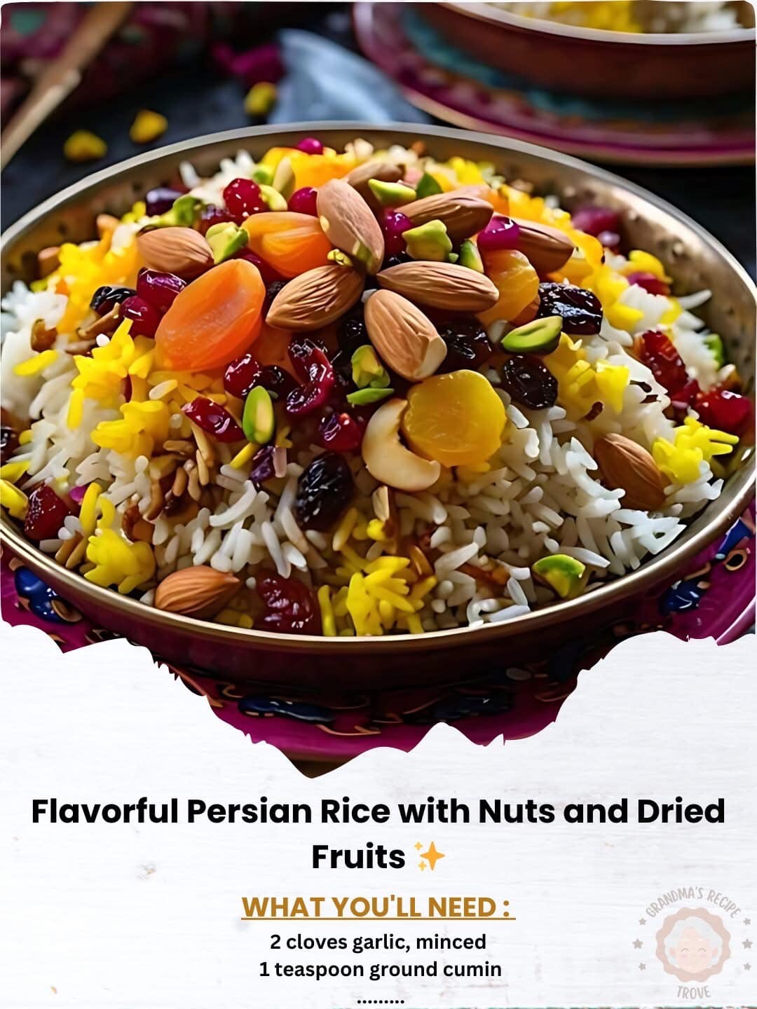 Flavorful Persian Rice with Nuts and Dried Fruits