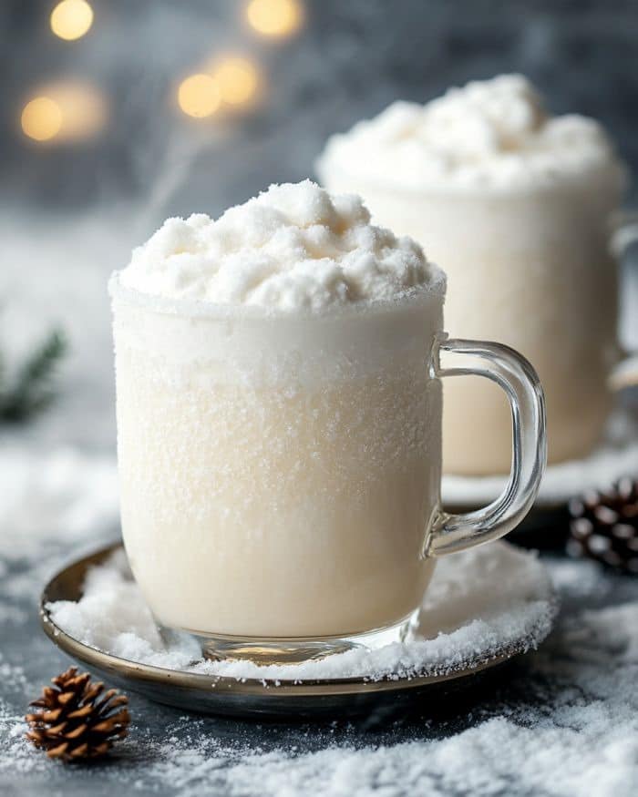 This recipe is called ‘Frosty Snow Punch’ and it’s the only drink my hubby requests each year for Christmas!