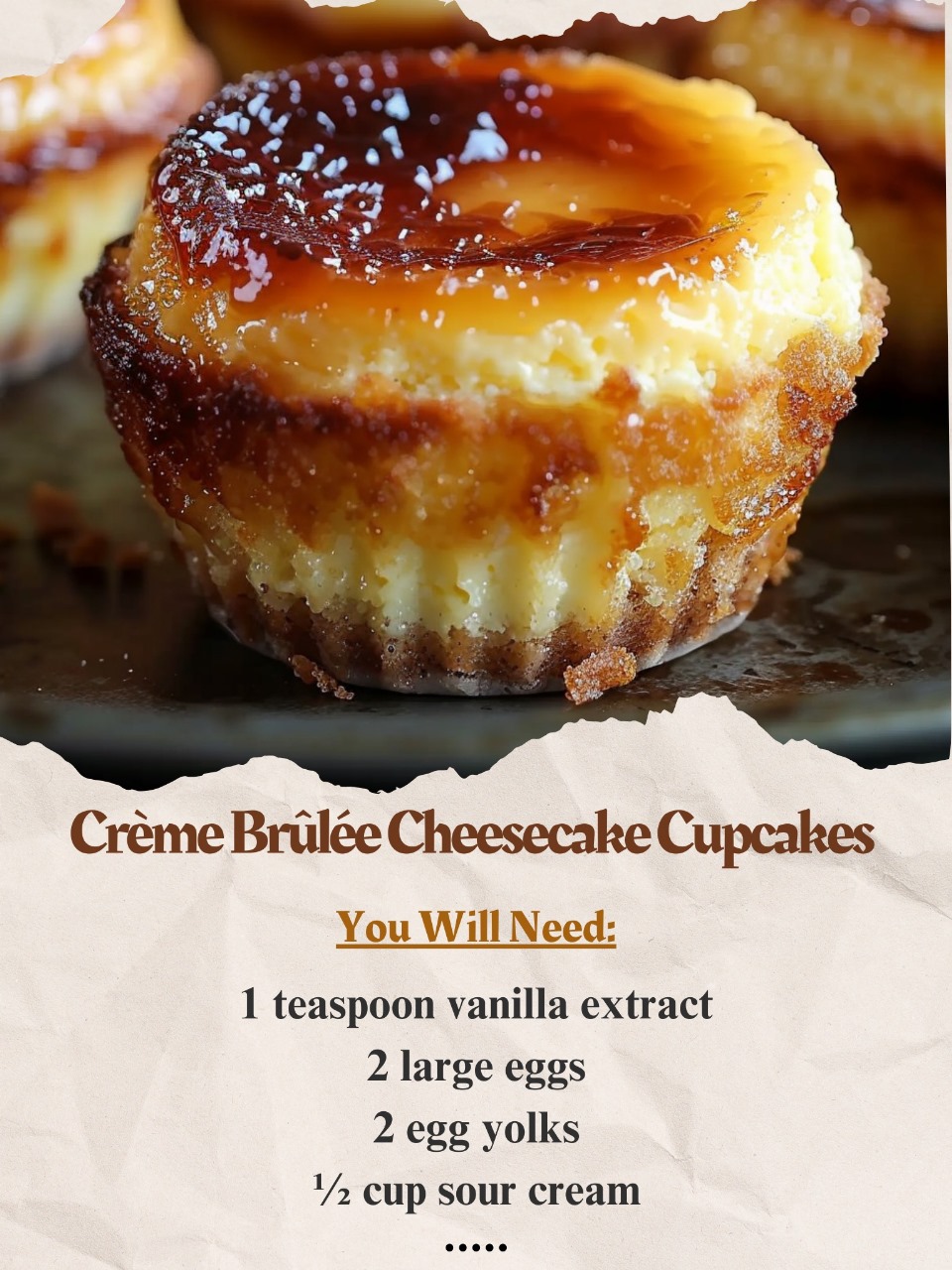 Crème Brûlée Cheesecake Cupcakes