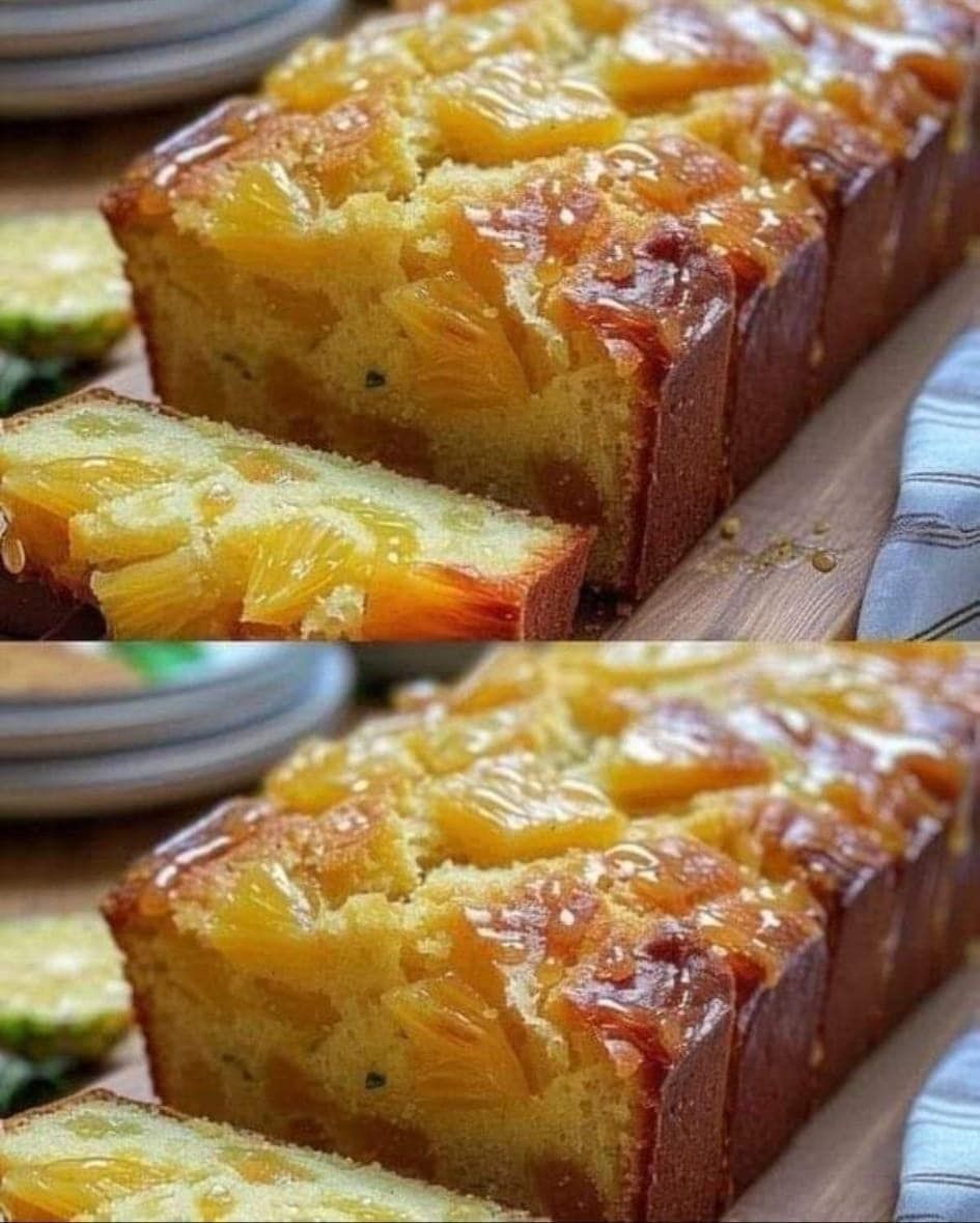 Délicieux gâteau renversé à l’ananas