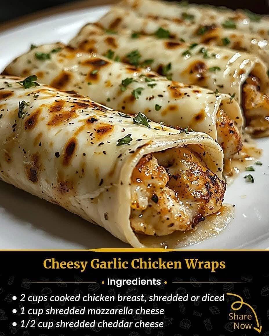 Cheesy Garlic Chicken Wraps