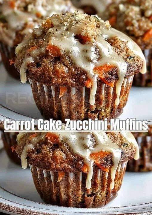 Carrot Cake Zucchini Muffins 