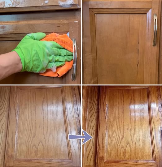 How to remove dirt and grease from wooden kitchen cabinets effortlessly