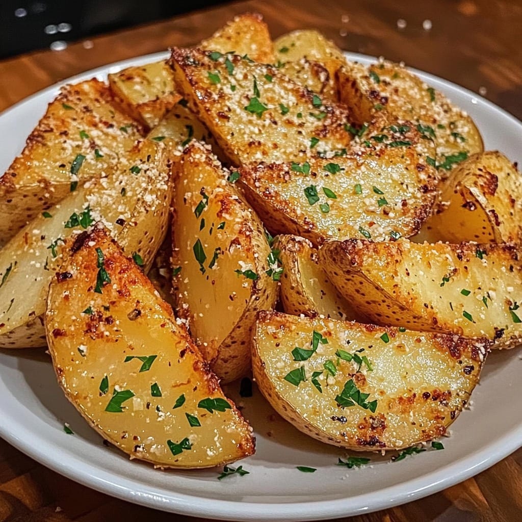 Baked Garlic Parmesan Potato Wedges 