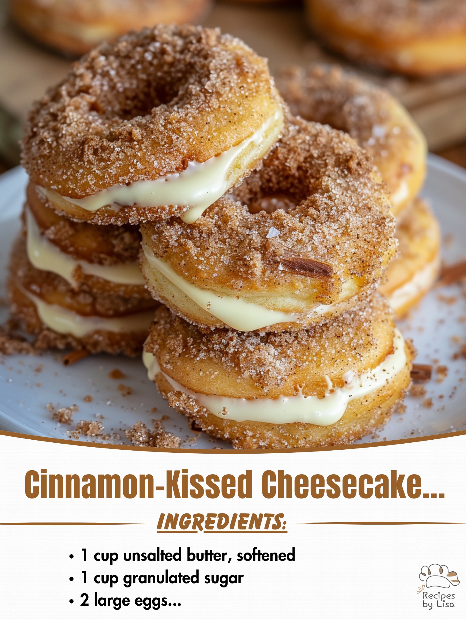  Cinnamon-Kissed Cheesecake Donut Cookies