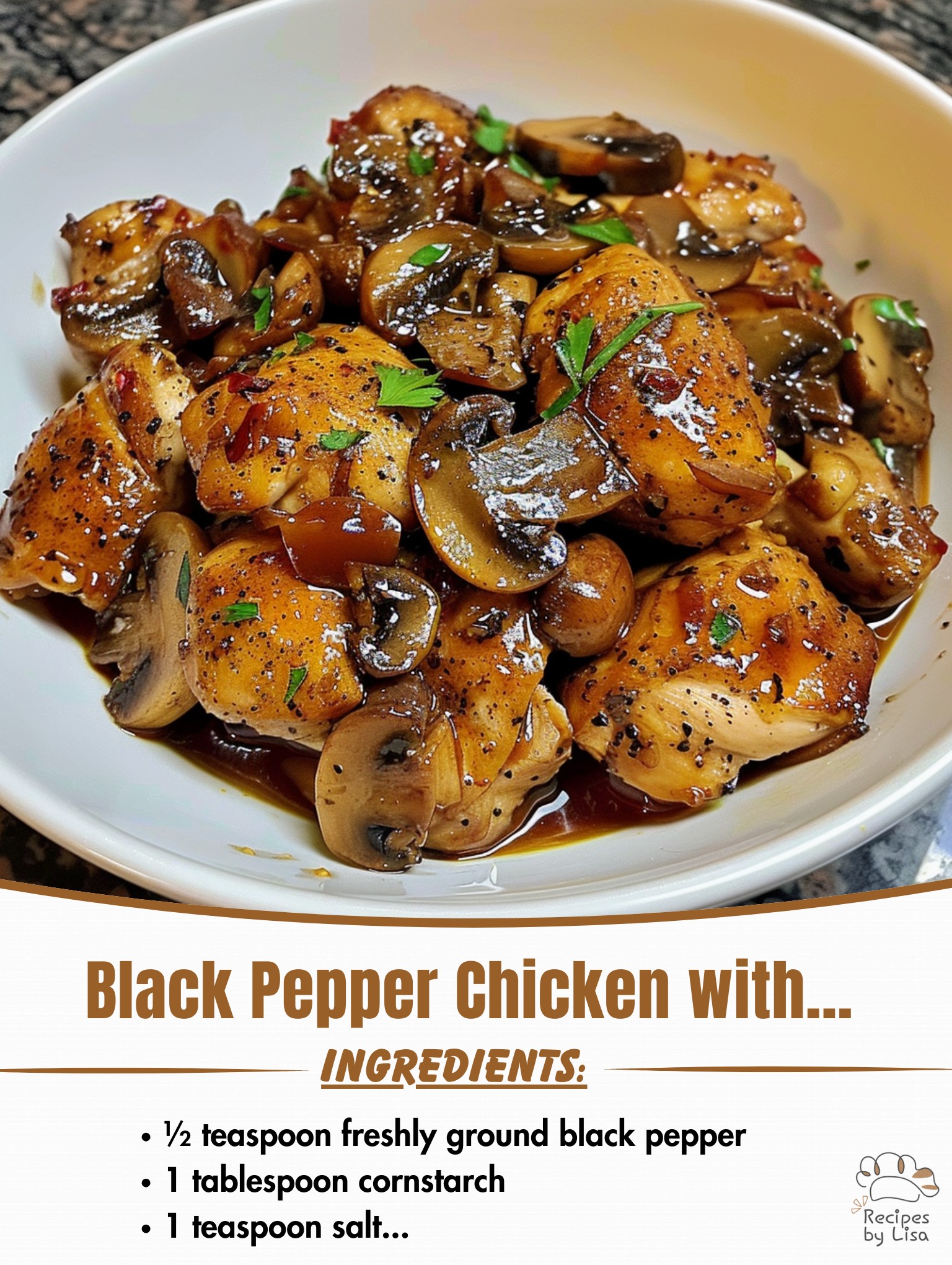  Black Pepper Chicken with Mushrooms