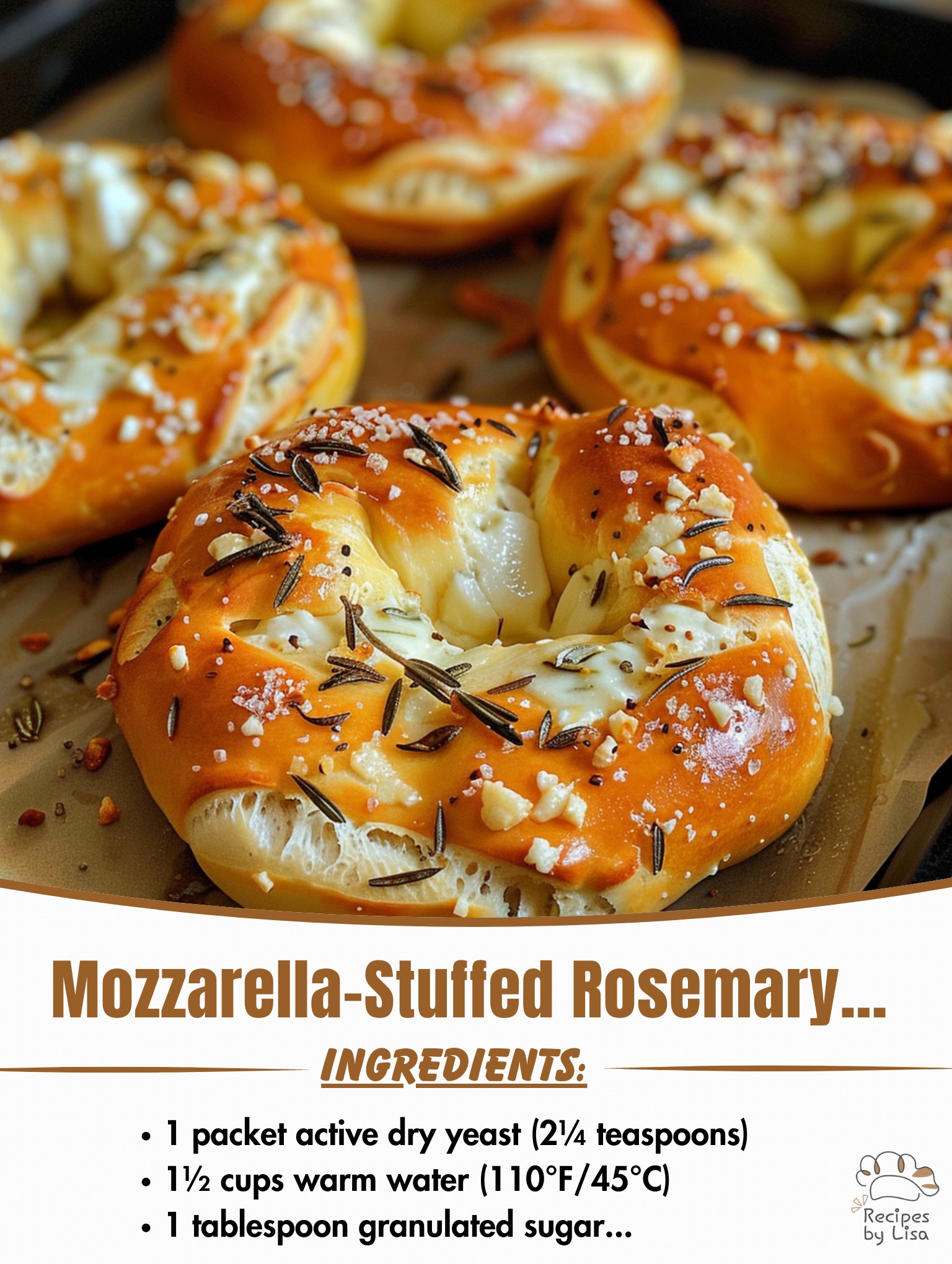  Mozzarella-Stuffed Rosemary Parmesan Soft Pretzels