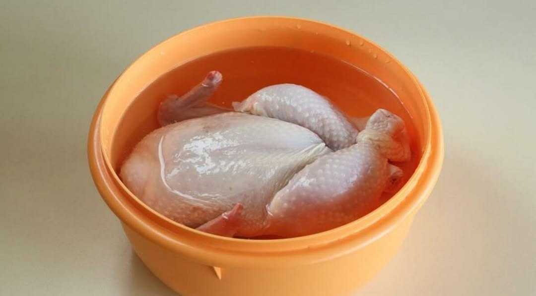  soak chicken from the store in salt water