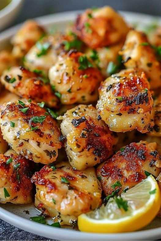 Lemon Garlic Chicken Bites 