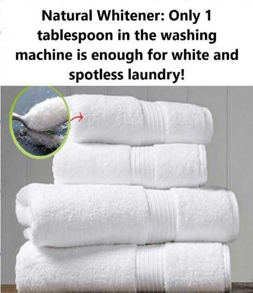 Only 1 tablespoon in the washing machine is enough for white and spotless laundry