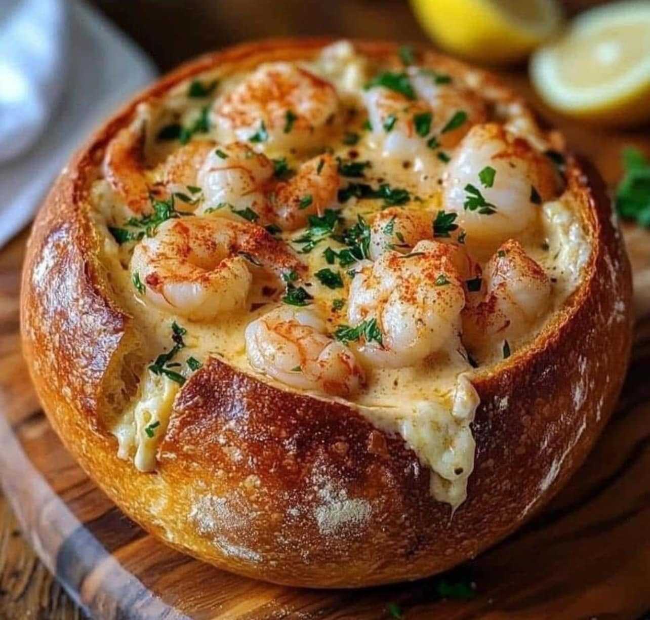 Stuffed Seafood Cobb loaf