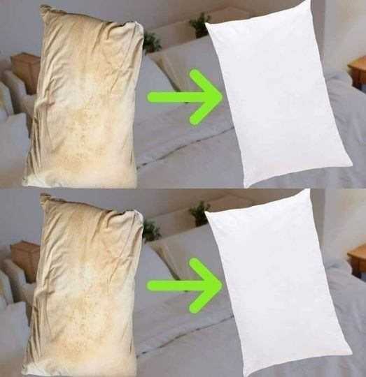 how to clean dirty bed pillows to leave them white 