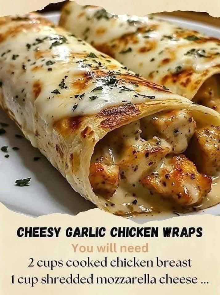 Cheesy Garlic Chicken Wraps